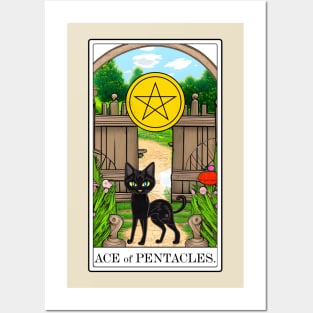 Ace of Pentacles Cat Tarot Card Posters and Art